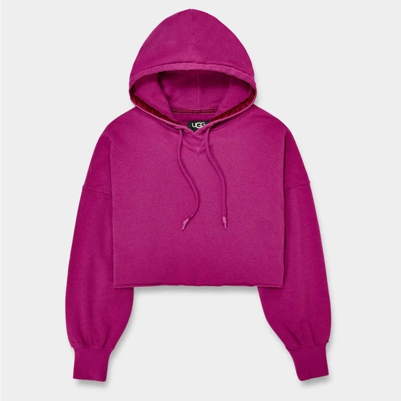 UGG KEIRA CROPPED HOODIE IN PINK/PURPLE - Picture 5 of 6